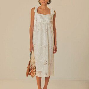 FARM RIO Women's Off-White Midi Dress Size S